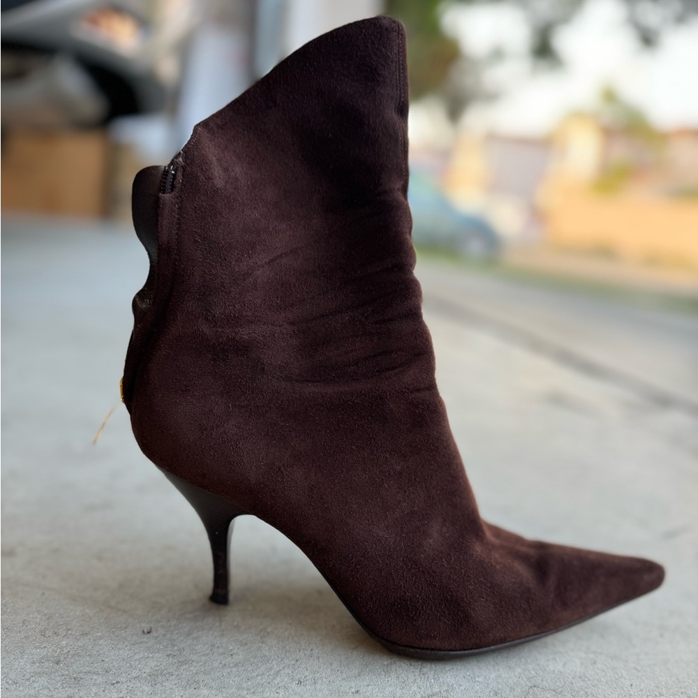 Sergio Rossi Italian rich chocolate suede ankle boots